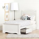 Pure White Twin Bed Set with 3 Drawers (39 Inch) – Savannah