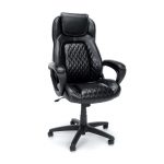 Racing Style Black Leather Executive Office Chair