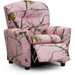 Real Tree Pink Camouflage Upholstered Kids Recliner