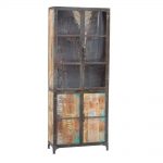 Reclaimed Lumber and Recycled Steel Tall Cabinet