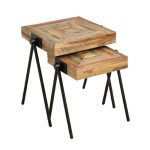 Recycled Teak Nested Side Tables – Set of 2