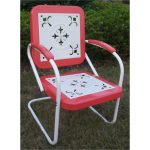 Red Coral Metal Retro Chair