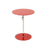 Red Glass/Stainless Steel Adjustable Side Table – Radinka