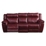 Red Leather-Match Dual Manual Reclining Sofa – K-Motion
