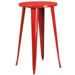 Red Metal Cafe Round Indoor-Outdoor Bar Table