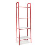 Red and White 4 Shelf Bookcase