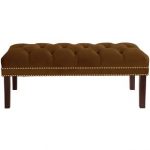 Regal Chocolate Tufted Nail Button Bench
