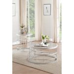 Round Marble and Silver Coffee Table – Brassica