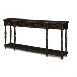 Rubbed Black Narrow 4 Drawer Sideboard Console Table