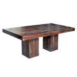 Russet and Gray Solid Sheesham Dining Table – Grayson