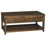 Rustic Brown Coffee Table on Wheels – New Castle