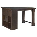 Rustic Brown Counter Height Office Desk – Pine Hill