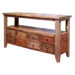 Rustic Pine Sofa Table – Antique