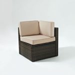 Sand and Brown Wicker Patio Corner Chair – Palm Harbor