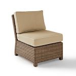 Sand and Brown Wicker Patio Sectional Center Chair – Bradenton