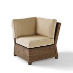 Sand and Brown Wicker Patio Sectional Corner Chair – Bradenton