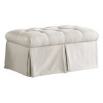 Shantung Parchment Skirted Storage Bench