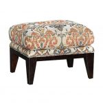 Silver Lake Sand Patterned Upholstered Traditional Ottoman