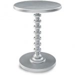 Silver Pedestal Spindle Accent Table