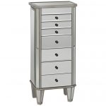 Silver and Mirrored Jewelry Armoire