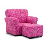 Small Paisley Candy Pink Club Chair and Ottoman Set