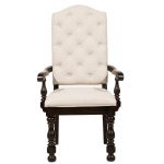 Smoked Molasses Upholstered Dining Arm Chair – Caldwell Collection