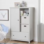 Soft Gray Armoire with Drawer – Cotton Candy