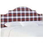 Stewart Plaid Arch Upholstered King Size Headboard