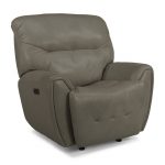 Stone Gray Leather-Match Power Glider Recliner – Blaise