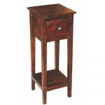 Tall Antique Brown End Table – Vienna