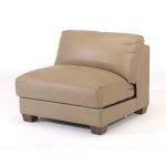 Tan Stone Leather Armless Chair – Wyman