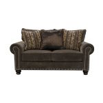 Traditional Tiger’s Eye Brown Loveseat – Avery