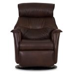 Truffle Brown Leather Compact Swivel Glider Manual Recliner – Captain