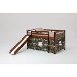 Twin Chocolate and Camo Tent Bed with Slide