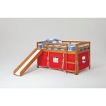Twin Honey and Red Tent Bed with Slide