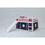 Twin White and Blue Tent Bed with Slide
