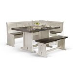 Two-Tone French Country 3-Piece Corner Dining Nook – Bourbon.