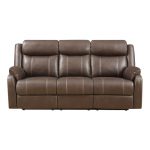 Valor Chocolate Brown Dual Reclining Sofa – Domino