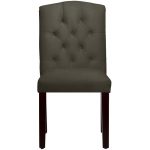 Velvet Pewter Tufted Arched Back Dining Chair