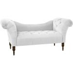 Velvet White Tufted Chaise Lounge
