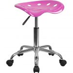 Vibrant Candy Heart Pink Adjustable Tractor Seat Stool