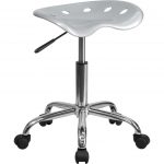Vibrant Silver Adjustable Tractor Seat Stool