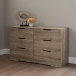 Weathered Oak 6-Drawer Double Dresser – Holland