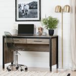 Weathered Oak Desk with Drawers – Munich