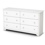 White 6-Drawer Double Dresser – Vito