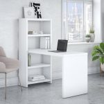 White Bookcase Desk (56 Inch) – Echo