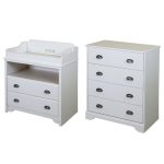 White Changing Table and 4-Drawer Chest – Fundy Tide