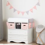 White Changing Table with Runner and Pennant Banner – Savannah