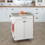 White/Gray Granite Kitchen Cart