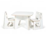 White Kids Table and 2 Chairs – Play Room/Kids
